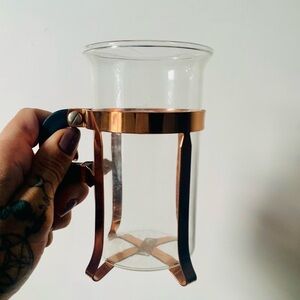 Pair of Bodum drinkware ~ glass/copper